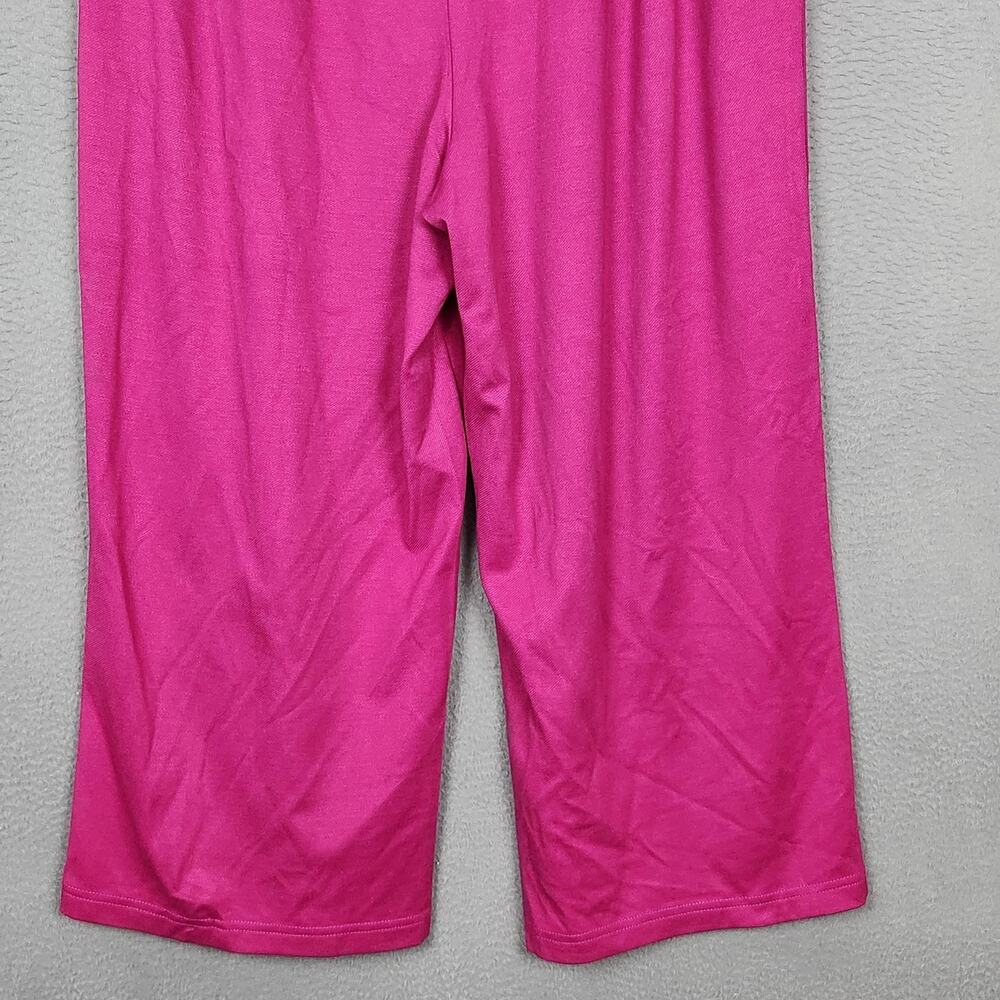 Bob Mackie Pants Womens Large Pink Stretch Jersey Wide Leg Capri Pull On Casual - Picture 10 of 15